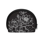 Monochrome Lotus Print Coin Purse