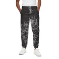 Monochrome Lotus Print Cotton Sweatpants