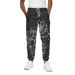 Monochrome Lotus Print Cotton Pants