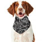 Monochrome Lotus Print Dog Bandana