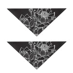 Monochrome Lotus Print Dog Bandana