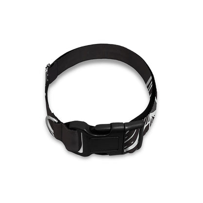 Monochrome Lotus Print Dog Collar