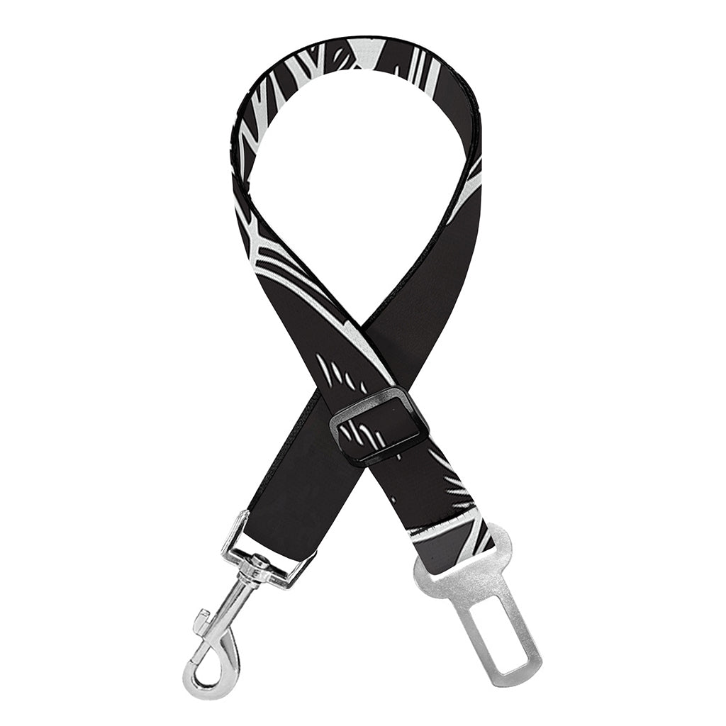 Monochrome Lotus Print Dog Seat Belt