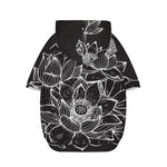 Monochrome Lotus Print Dog Zip Up Hoodie