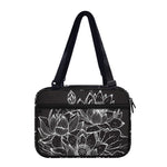 Monochrome Lotus Print Double Strap Bible Bag
