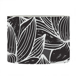 Monochrome Lotus Print Drum Lamp Shade