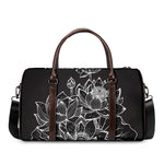 Monochrome Lotus Print Duffle Bag