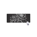 Monochrome Lotus Print Extended Mouse Pad