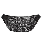 Monochrome Lotus Print Fanny Pack