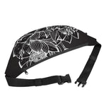 Monochrome Lotus Print Fanny Pack