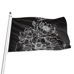 Monochrome Lotus Print Flag