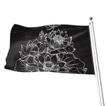 Monochrome Lotus Print Flag