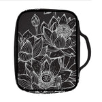 Monochrome Lotus Print Front Pocket Bible Bag
