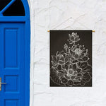 Monochrome Lotus Print Garden Flag