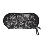 Monochrome Lotus Print Glasses Case