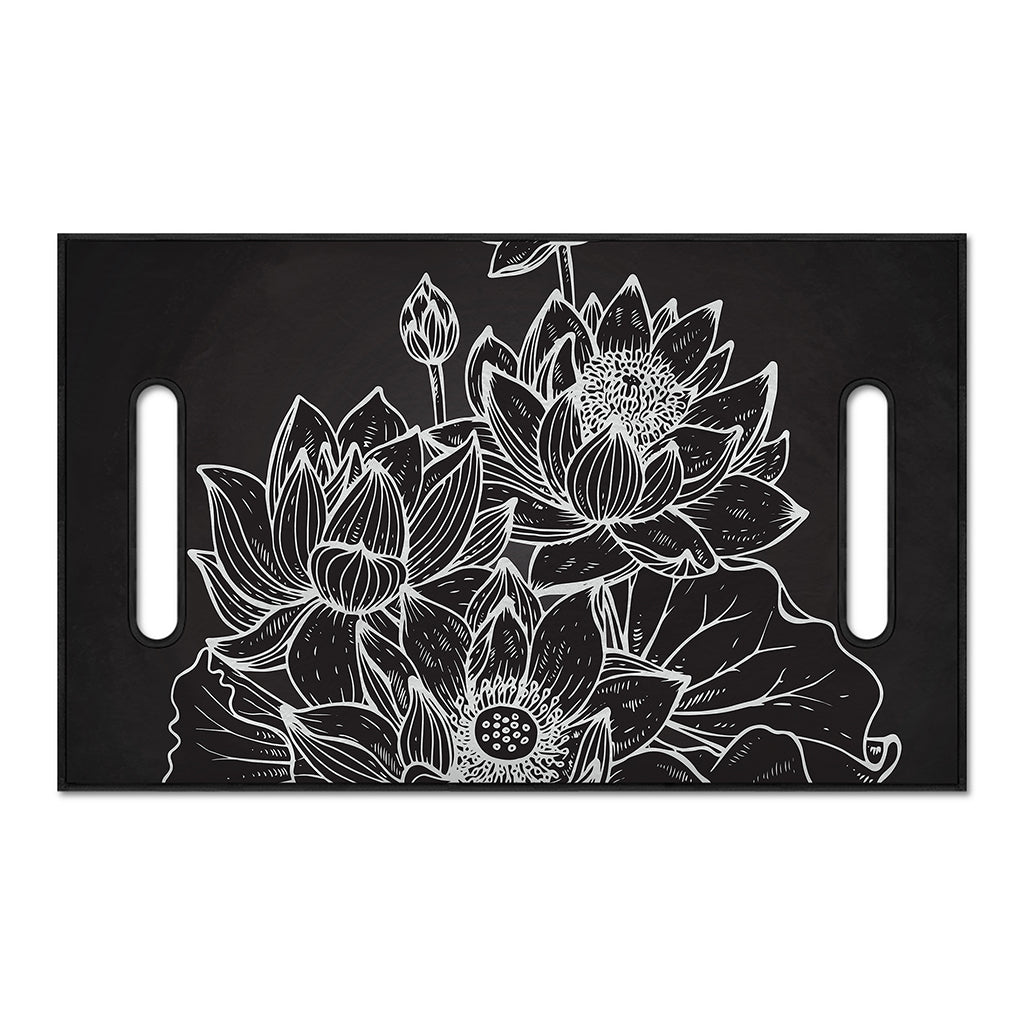 Monochrome Lotus Print Golf Cart Seat Cover