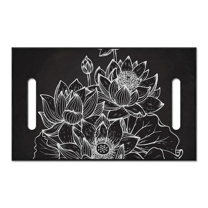 Monochrome Lotus Print Golf Cart Seat Cover