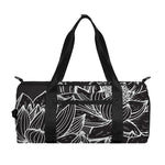 Monochrome Lotus Print Gym Bag