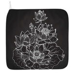 Monochrome Lotus Print Hand Towel