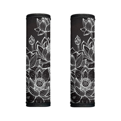Monochrome Lotus Print Handle Covers
