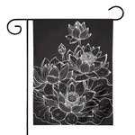 Monochrome Lotus Print House Flag