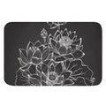 Monochrome Lotus Print Indoor Door Mat
