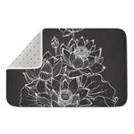 Monochrome Lotus Print Indoor Door Mat