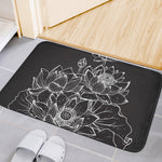 Monochrome Lotus Print Indoor Door Mat