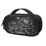 Monochrome Lotus Print Insulin Cooler Travel Case