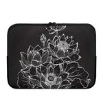 Monochrome Lotus Print Laptop Sleeve