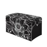 Monochrome Lotus Print Leather Tissue Box Cover
