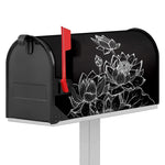 Monochrome Lotus Print Mailbox Cover