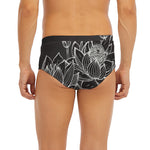 Monochrome Lotus Print Men's Briefs