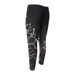Monochrome Lotus Print Men's Compression Pants