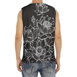 Monochrome Lotus Print Men's Fitness Tank Top