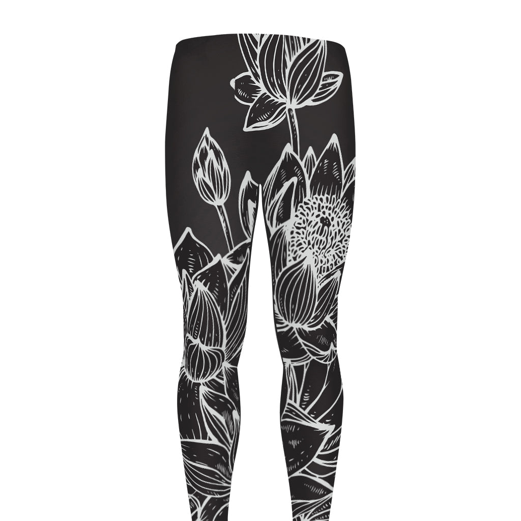 Monochrome Lotus Print Men's leggings