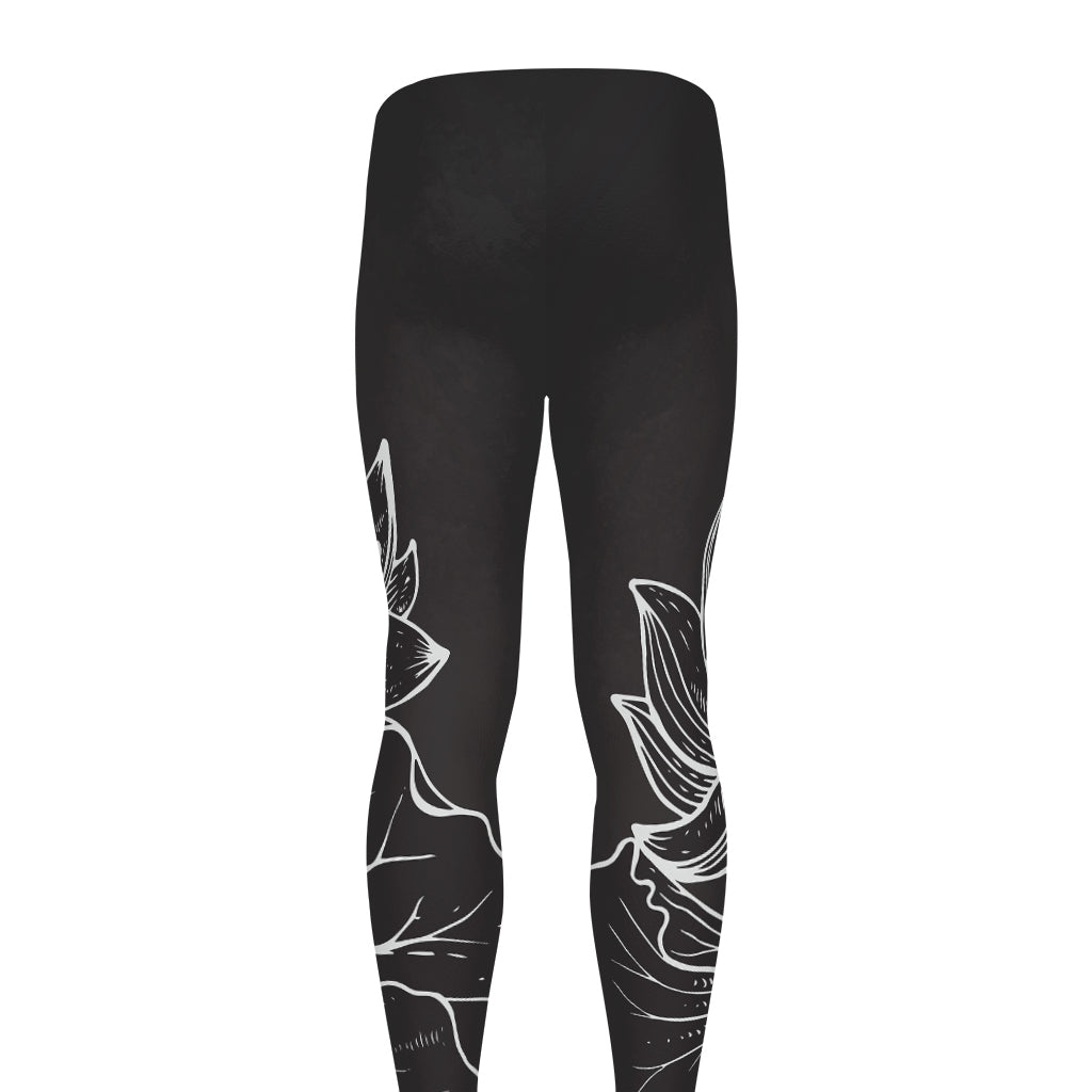 Monochrome Lotus Print Men's leggings