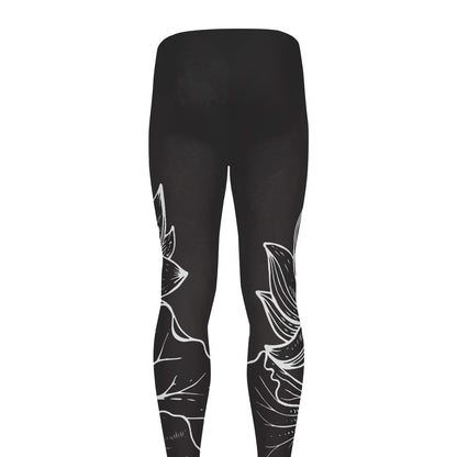 Monochrome Lotus Print Men's leggings