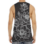 Monochrome Lotus Print Men's Muscle Tank Top