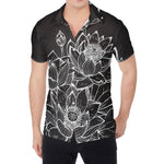 Monochrome Lotus Print Men's Shirt