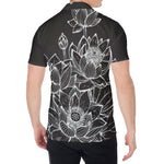 Monochrome Lotus Print Men's Shirt