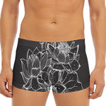 Monochrome Lotus Print Men's Short Boxer Briefs