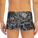 Monochrome Lotus Print Men's Short Boxer Briefs