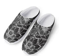 Monochrome Lotus Print Mesh Casual Shoes