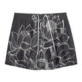 Monochrome Lotus Print Mesh Shorts