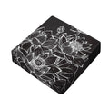 Monochrome Lotus Print Outdoor Seat Cushion Cover