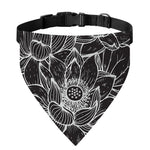 Monochrome Lotus Print Over The Collar Dog Bandana