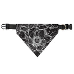 Monochrome Lotus Print Over The Collar Dog Bandana