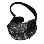 Monochrome Lotus Print Pet Sling Carrier