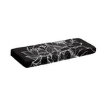 Monochrome Lotus Print Piano Keyboard Cover